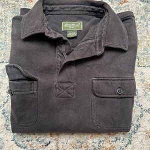 Eddie Bauer Black Polo Shirt with Reinforced Stitching